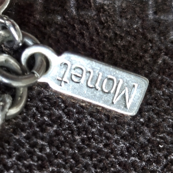 RARE MONET 1966s BOHEMIA COLLECTION Elegant Silver Beaded Long Necklace - Picture 6 of 7